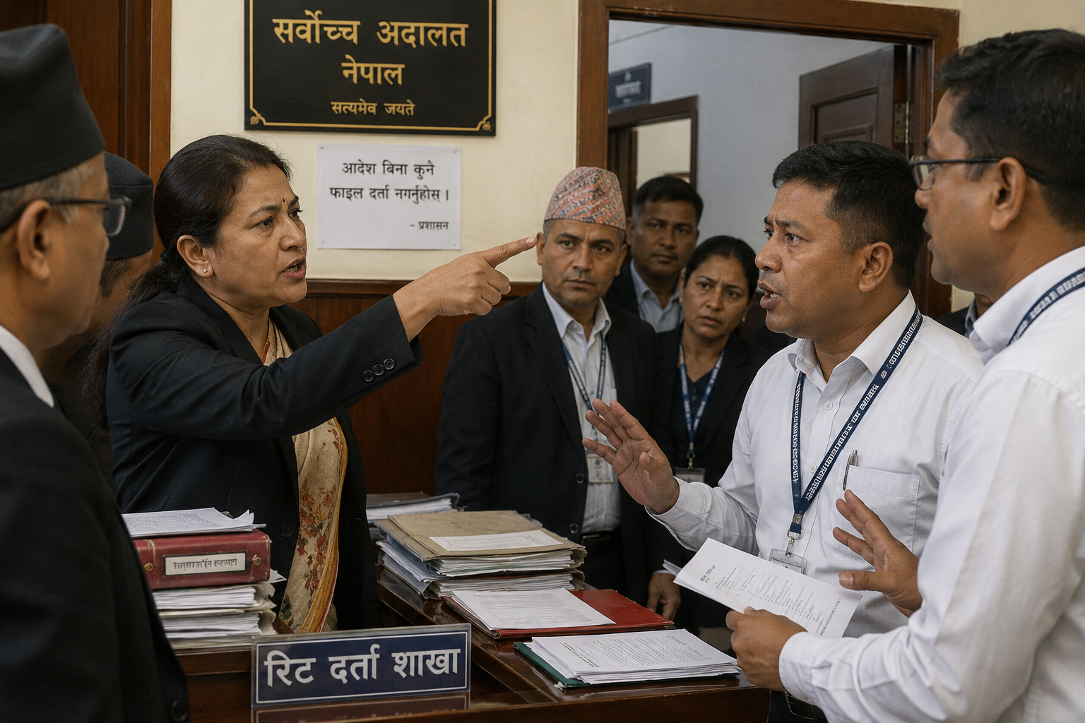सर्वोच्च अदालतभित्रै मल्ल र शर्मा पक्षबीच टकराव, लालटिन बालेर बारले विरोध गर्ने